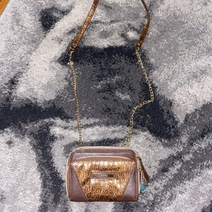 Kenneth Cole Metallic Brown Crossbody Bag